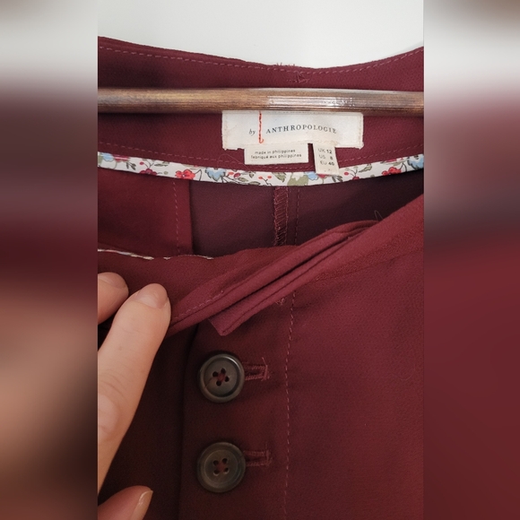 Anthropologie - Burgundy Pants - Size 12 - Picture 3 of 5